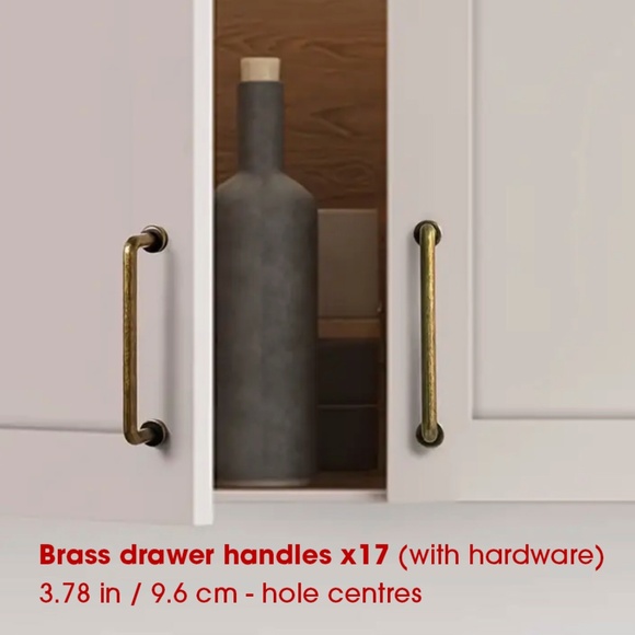 x17 Drawer Pulls With Hardware  in "Antique Brass" Finish - Picture 1 of 3